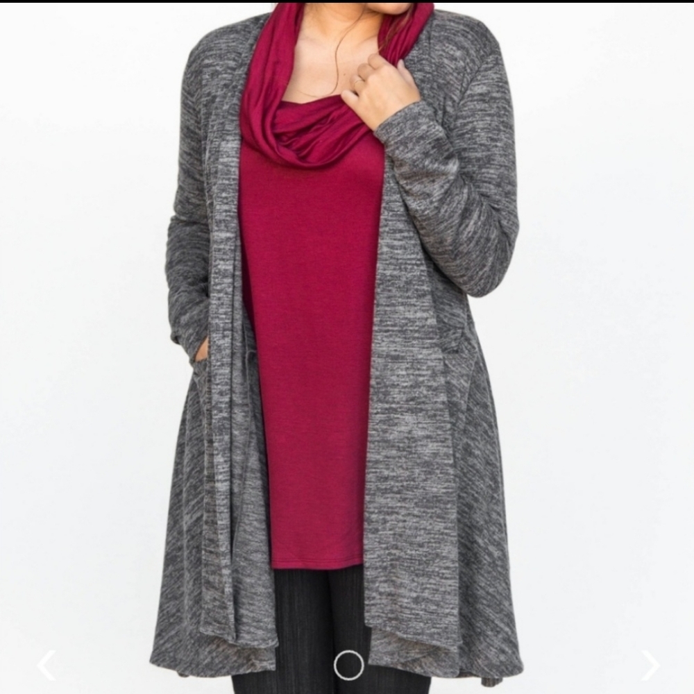 Agnes and Dora Women's Size Small Cardigan Sweater Duster Cascade Gray Heathered